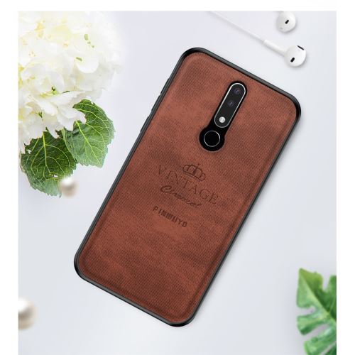 Coque en TPU série honorable hybride marron pour votre Nokia 3.1 Plus