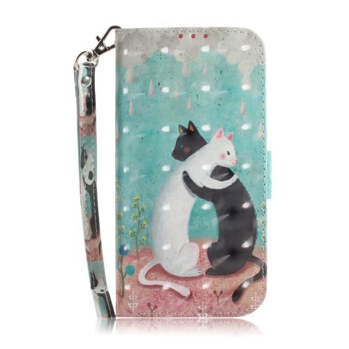 Etui en PU impression de motifs décor points lumineux deux chats pour votre Samsung Galaxy S10