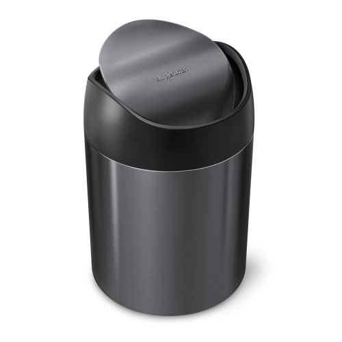 simplehuman Mini Poubelle Acier Inoxydable Noir 1.5L