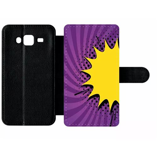 Etui À Rabat Samsung Galaxy J5 Fond Comics Mauve