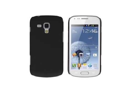 Coque rigide Noire pour Galaxy Trend S7560 aspect mat toucher rubber gomme