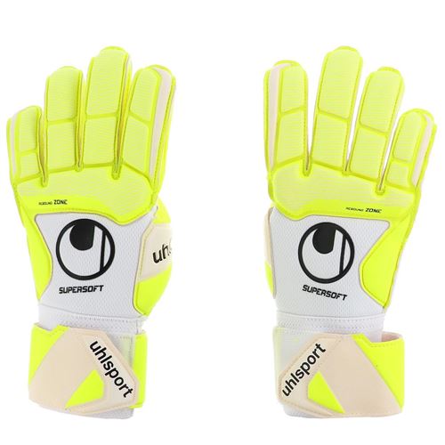 Gants gardien football Uhlsport Super soft h jaune blc Jaune Taille : 9.5 rèf : 45318