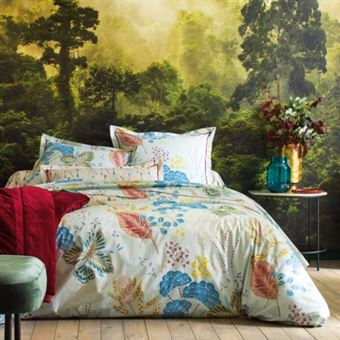 Taie D Oreiller Percale Diva Blanc Des Vosges Celadon 50 X 75