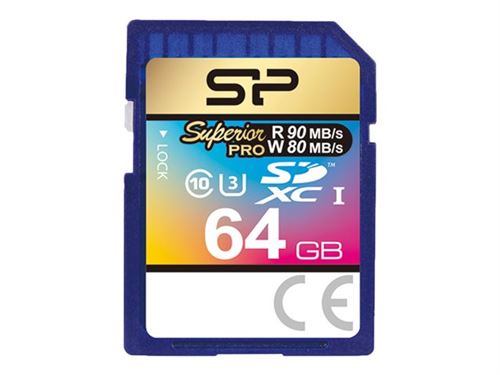 SILICON POWER Superior - Carte mémoire flash - 64 Go - Class 10 - SDXC UHS-I