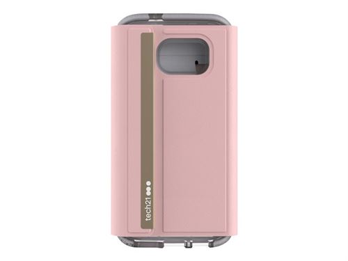Tech21 Evo Wallet - Flip cover voor mobiele telefoon - FlexShock - roze - voor Samsung Galaxy S7