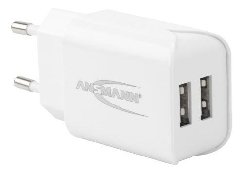 ansmann ansmann chargeur usb home charger 224, 2x ports usb noir