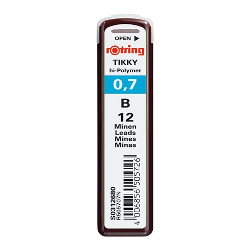 Mines de crayon Rotring Tikky 12 pcs 0.70 mm B - vue 2