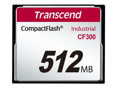 Transcend CF300 Industrial - carte mémoire flash - 512 Mo - CompactFlash