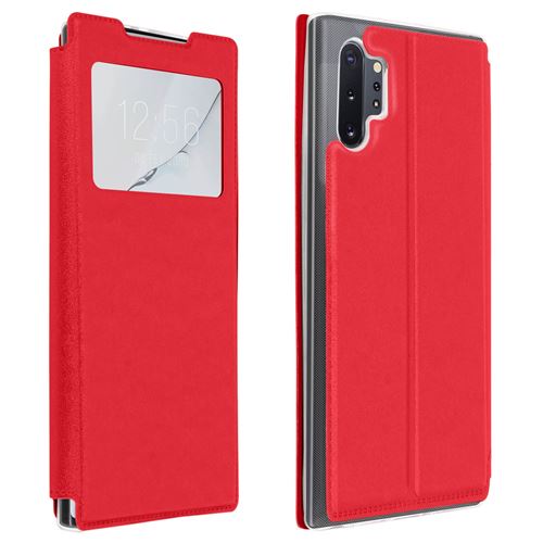 Housse pour Samsung Galaxy Note 10 Plus Porte-carte Support Vidéo rouge