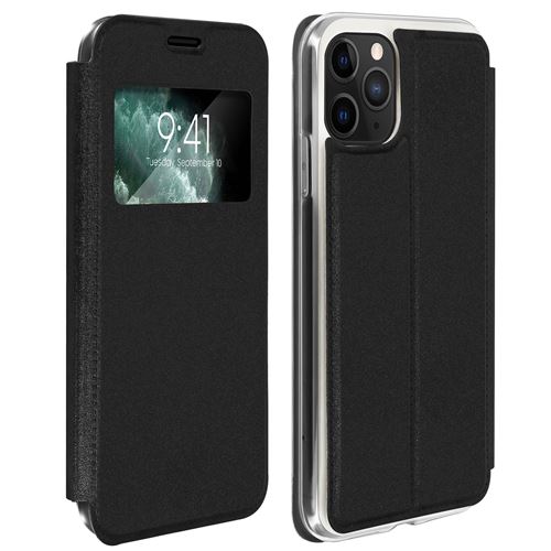 Housse pour iPhone 11 Pro Fenêtre d'affichage Porte-carte Support Vidéo noir