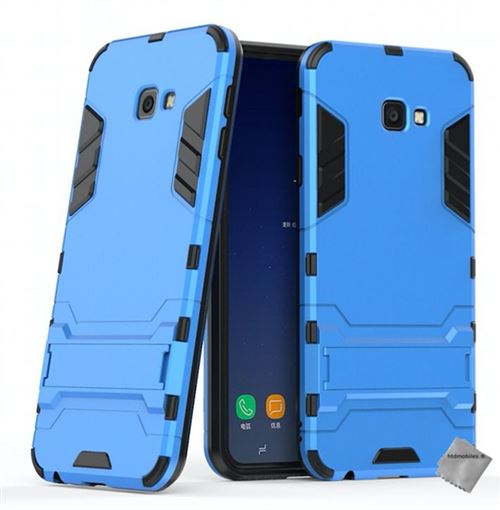 Housse etui coque rigide anti choc pour Samsung Galaxy J4+ Plus (2018) + verre trempe - BLEU CLAIR - htdmobiles