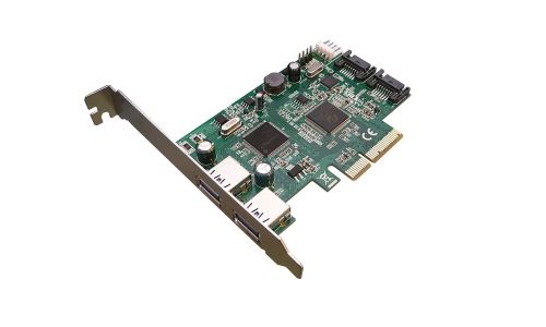 Carte Contrôleur 2x USB 3.0 + 2x SATA 3.0 - Sur Port PCI-E BOOTABLE - PCIE 4x - TRIPLE CHIPSET PERICOM / ETRON / ASM
