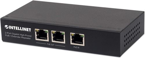 Intellinet 561266 2 Ports Gigabit PoE + Extender, High Power 2 Ports PSE Métal Noir