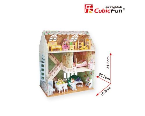 Puzzle 160 Pièces : Puzzle 3D - Maison de Poupées de rêve - Difficulté : 4/8, Cubic Fun