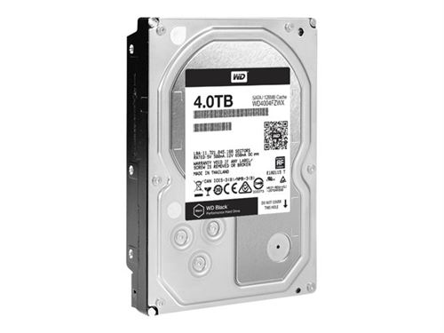 WD Black Performance Hard Drive WD4004FZWX - Vaste schijf - 4 TB - intern - 3.5 - SATA 6Gb/s - 7200 tpm -buffer: 128 MB