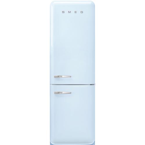 Smeg Réfrigérateur Congélateur Pose Libre, Volume Total 331 L , Réfrigérateur 234 L Air Ventilé, Congélateur 97 L No Frost, Zone Extra Fresh 0°C, Compartiment Congélation Rapide, Éclairage Led, Niveau Sonore 37 Db, Classe A+++, Design Rétro, Bleu