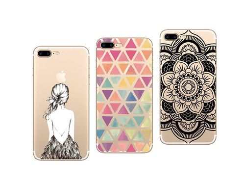Phone 6 , iPhone 6S Pack de 3 Coques Gel Souple incassable Résistant Anti choc avec Impression Motif Fantaisie Durable