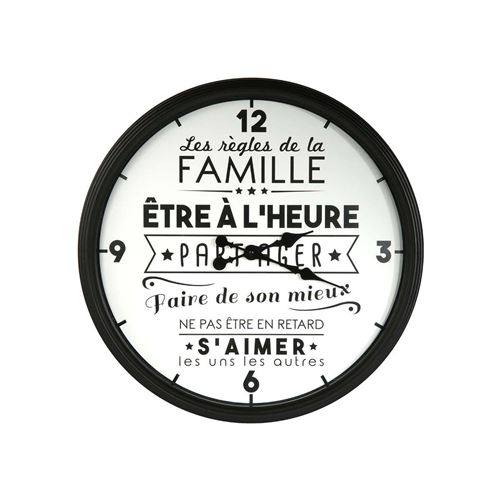 Horloge en polypropylène et verre D.50cm ARON