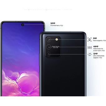 samsung galaxy s10 lite smartphone sm g770f 17 cm 6 7 128 gb prism black smartphone achat prix fnac