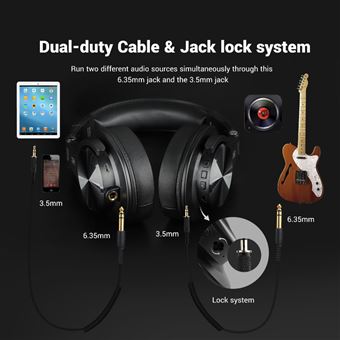 Câble Casque OneOdio A70 3,5mm - 1,2m Noir Pour Instruments Audio