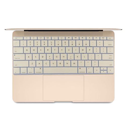 (#101) Soft 12 inch Silicone Keyboard Protective Cover Skin for new MacBook, American Version(Gold)