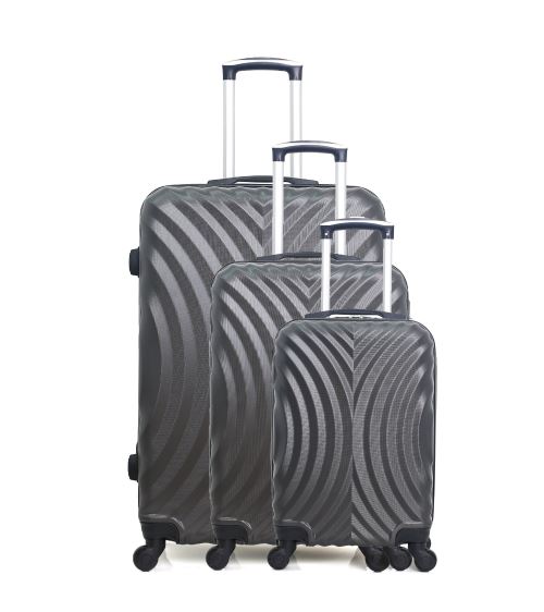 Set de 3 valises HERO | LAGOS-A gris foncé en ABS