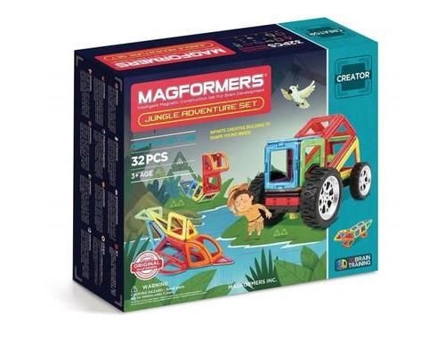 Jeu educatif de construction magnétique MAGFORMERS 22 pièces magnétiques jungle et aventures réf MA707009
