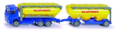 Siku camion avec silo et remorque silo jaune/bleu 21 cm