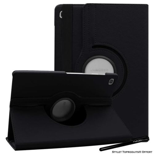 Housse Etui Noir pour Samsung Galaxy Tab S5e T720 T725 Coque avec Support Rotatif 360° avec Stylet Toproduits®