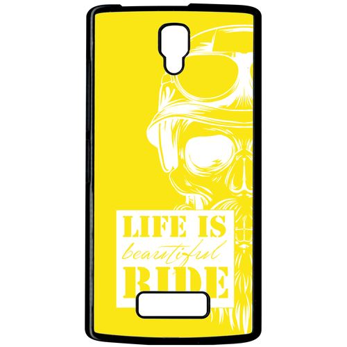 Coque Lenovo A2010 Life Is Beautiful Ride Fond Jaune