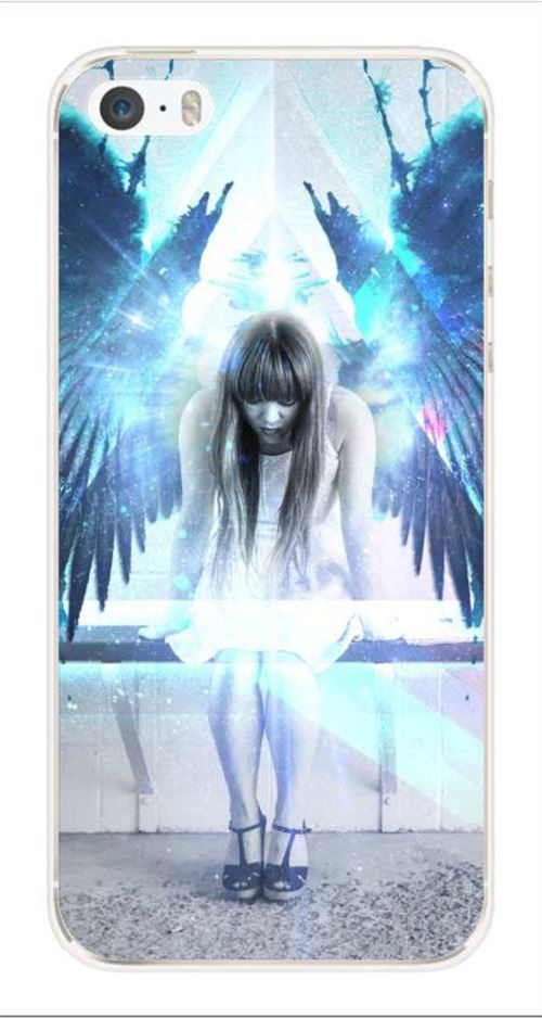 Coque en silicone imprimée compatible iPhone 5 iPhone 5S Angel
