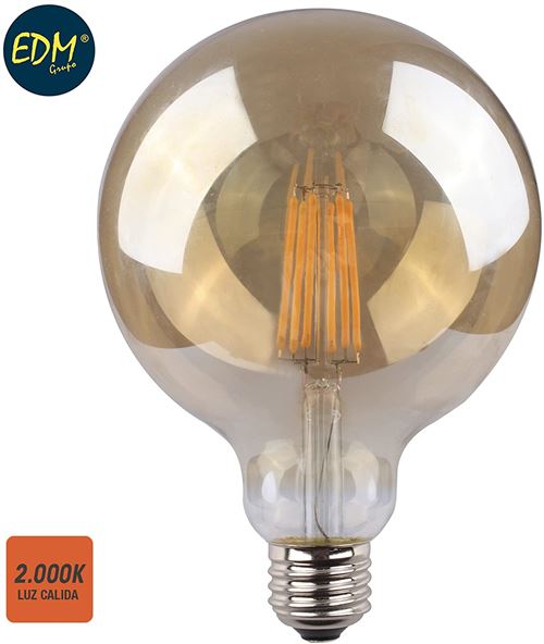 Ampoule LED VINTAGE ballon 8W E27 700lm 2,000k EDM 98628 [Classe énergétique A+]