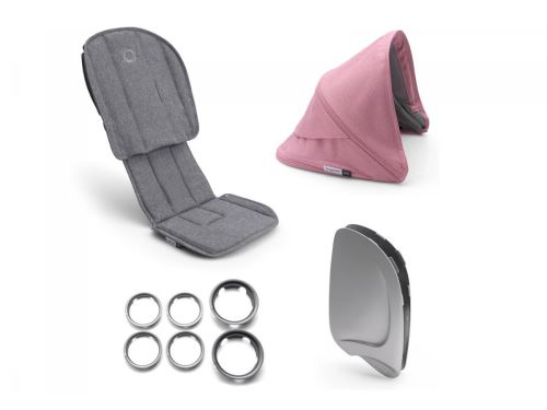 Bugaboo - bugaboo ant style set complète GRIS CHINÉ-ROSE SAUMON