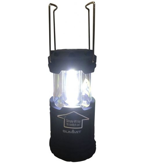 Summit Lampe de camping pliante noire 12,5 / 18,5 cm