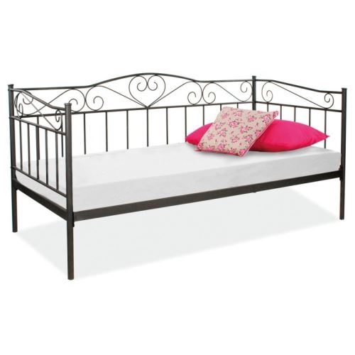 Lit simple - Birma - Pour matelas 90 x 200 cm - Noir
