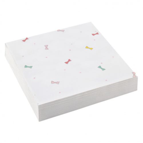 Amscan serviettes de table Petit Danseur noeuds 25 x 25 cm blanc 20 pièces
