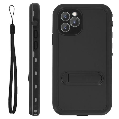 Coque Pour iPhone 11 Pro Max Bi-matière Waterproof 2m Support Vidéo Redpepper Noir