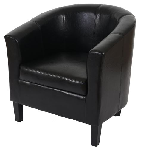 Fauteuil Newport T379, fauteuil de salon / club, similicuir noir