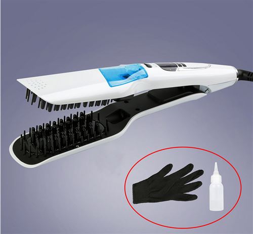 Lisseur Vapeur Brosse à lisser les cheveux Blanc