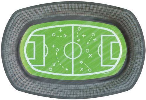 Amscan assiettes football 24 cm carton vert/gris 6 pièces