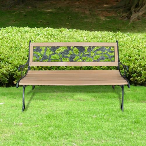 Casasmart - Banc de jardin à motif floral en métal