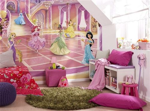Papier Peint - Disney Princess Glitzerparty 368x254cm - Papier,