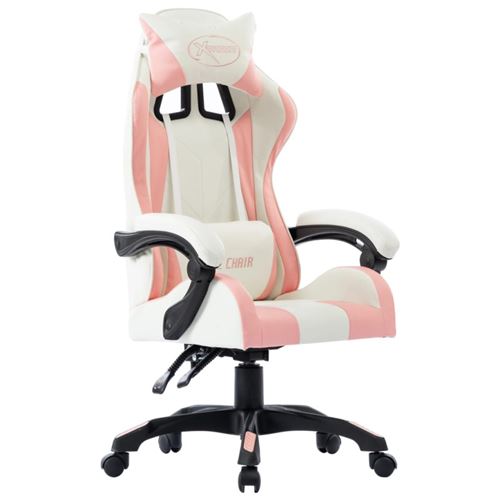 Fauteuil de jeux vid&eacute;o Rose Similicuir Vidaxl Pink