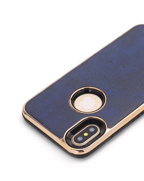 iPhone X Coque Protection TPU Bleu Electroplating ALS48278