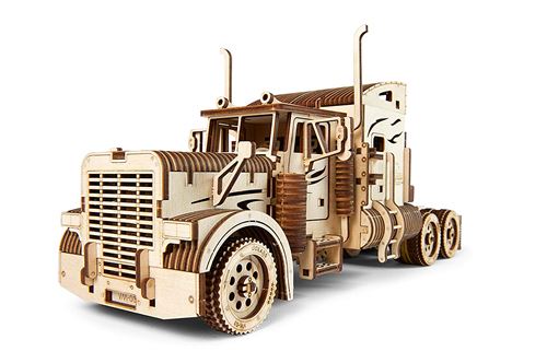 Ugears 70056 Truck Camion Lourd Modèle Unique - Idée Cadeau - Véhicule de Charge avec Chapeau - Caoutchouc écologique - Kit de Montage en Bois