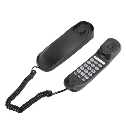 Téléphone fixe TC-990 suspendu mural en ABS - Noir