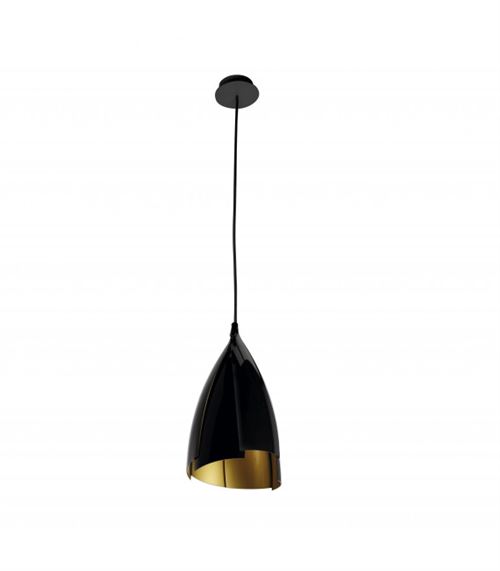 Suspension Tulip, plastique, noir et or