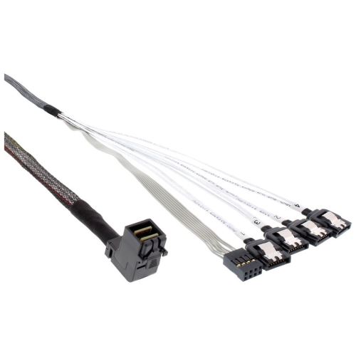 Inline Câble Inline® Mini Sas Hd Sff-8643 Coudé Sur 4X Sata + Bande Latérale De 1 M