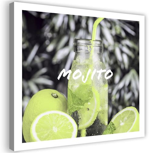 Image Cadre Tableau Toile Décoration moderne imprimée Canevas Boisson Citrons 50x50
