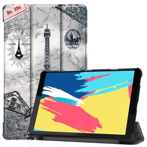 Etui en PU + TPU impression de motifs avec support tri-pliure carte pour votre Lenovo Tab M8